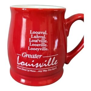 Greater Louisville Red Ceramic Coffee Mug Souvenir